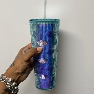 New Starbucks Mermaid Green 💚 Iridescent Rainbow Clear Venti Tumbler, 2022 NWT